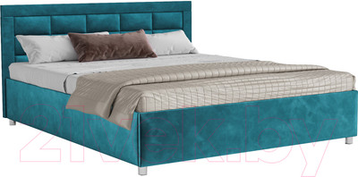 Полуторная кровать Mebel-Ars Версаль 140 (бархат сине-зеленый Star Velvet 43 Black Green)