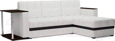 Диван угловой Mebel-Ars Атланта (экокожа белый)