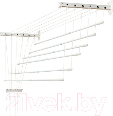 Сушилка для белья Comfort Alumin Group Универсальное крепление телескопическая Лифт 6 прутьев 120-200см (алюминий/белый)