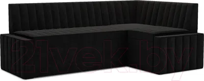 Уголок кухонный мягкий Mebel-Ars Вермут правый 193x82x113 (велюр черный НВ-178 17)