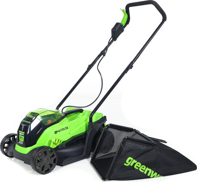 Газонокосилка аккумуляторная Greenworks GD24LM33K2 бесщеточная 24V 33см / 2516107UA (c АКБ 2Ач и ЗУ)