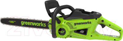 Пила цепная аккумуляторная Greenworks GD40CS20XK4 бесщеточная 40V 40см / 2008807UB (c АКБ 4Ач и ЗУ)