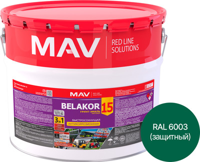 Грунт-эмаль MAV Belakor 15 (10л, RAL 6003 защитный)