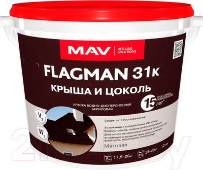 Краска MAV Flagman ВД-АК-1031К (5л, графит)