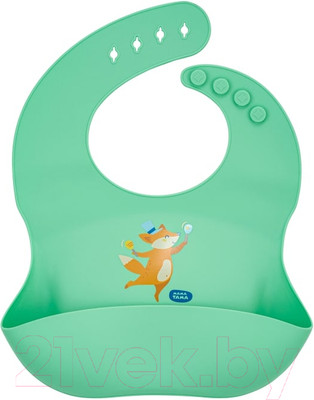 Нагрудник детский Мама Тама Силиконовый / MT/072 (зеленый)