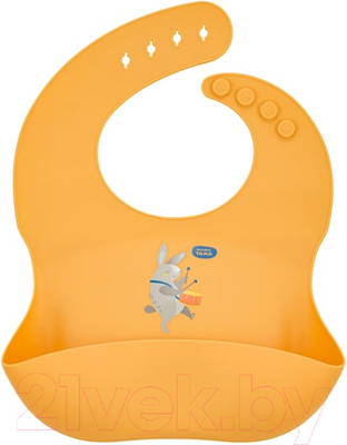 Нагрудник детский Мама Тама Силиконовый / MT/073 (желтый)