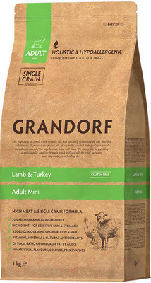 Сухой корм для собак Grandorf Dog Mini Breeds Lamb & Turkey (1кг)