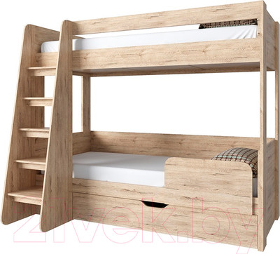 Двухъярусная кровать детская Anrex Oskar 90x200 (дуб санремо)