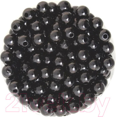 Набор бусин декоративных ХоббиБум Круглые 8мм 500гр (черный)