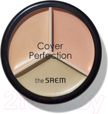 Консилер The Saem Cover Perfection Triple Pot Concealer тон 01 Correct Beige