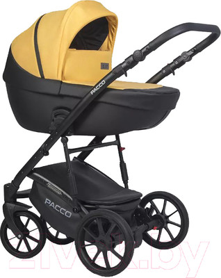 Детская универсальная коляска Riko Basic Pacco 3 в 1 (08, желтый/черный)