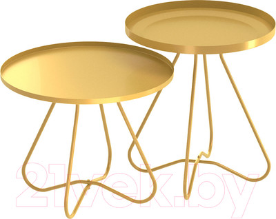 Комплект журнальных столиков Sheffilton SHT-CT3/CT3-2 (золото)