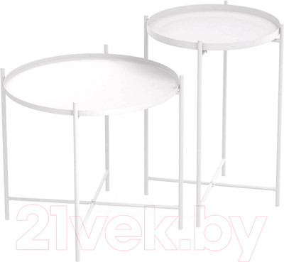 Комплект журнальных столиков Sheffilton SHT-CT8/CT8-2 (белый муар)