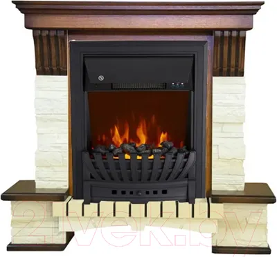 Каминокомплект Смолком Stone Montebello Corner + Aspen Black (дуб антик)