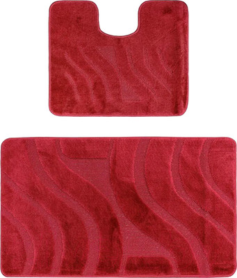 Набор ковриков для ванной и туалета Maximus Symphony 2577 (60x100/50x60, бургунди)