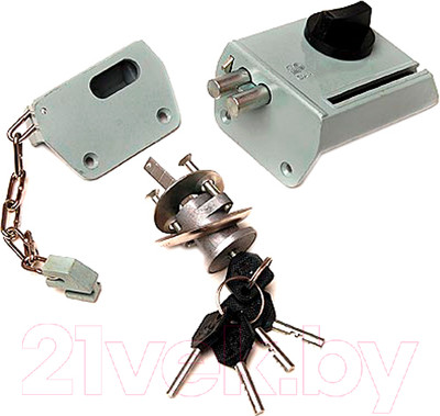 Замок накладной ПроСам ЗНД-1АК левый с цепочкой / 86800