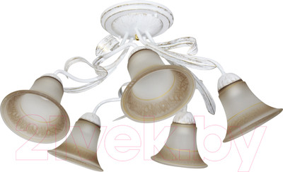 Люстра Элетех Лилия 151 НПБ 01-5x60-107 Е27 ИУ / 1005403756 (белый/золото)