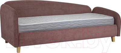 Кровать-тахта DiArt Альба 1.2 левая (велюр Happy 315/ножки светлые)