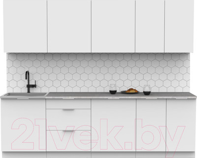 Кухонный гарнитур Интермебель Микс Топ-9 2.6м (белый премиум/венато)