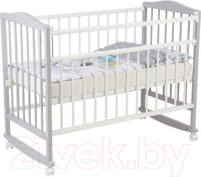 Детская кроватка Фея 204 / 0005512-16 (белый/серый)
