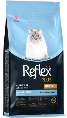 Сухой корм для кошек Reflex Plus Hairball с лососем и курицей (15кг)