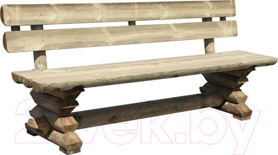 Скамья садовая Массив-Древ L200 2000x600xН830 (со спинкой)