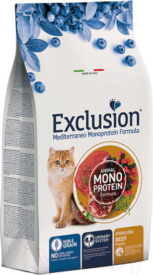Сухой корм для кошек Exclusion Monoprotein Sterilized Beef / NGCSB12 (12кг)