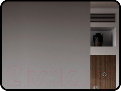 Зеркало Алмаз-Люкс Hanoi 8060s-6 (80x60см, черный, с подсветкой и сенсорной кнопкой)