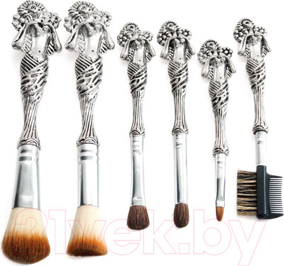 Набор кистей для макияжа Kristaller 9616 (6шт, серебристый)