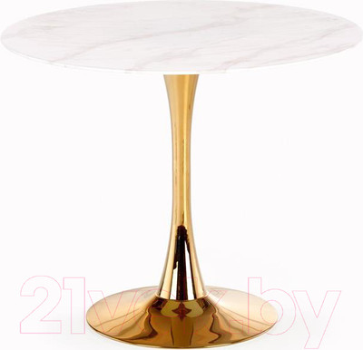 Обеденный стол Halmar Casemiro (белый мрамор/золото)