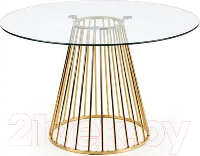 Обеденный стол Halmar Liverpool 120x75 (прозрачный/золото)