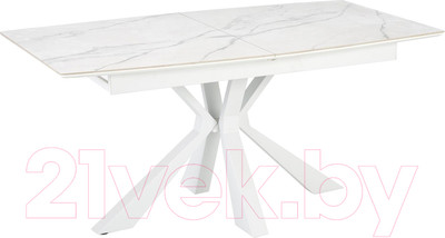 Обеденный стол Halmar Vivaldi раскладной 160-200x89x78 (белый мрамор/белый)