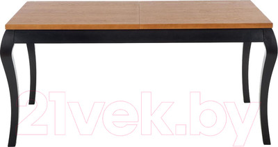 Обеденный стол Halmar Windsor раскладной 160-240x90x76 (дуб темный/черный)