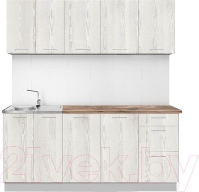 Кухонный гарнитур Артём-Мебель Оля СН-114 без стекла ДСП 1.8м (сосна лофт белая)