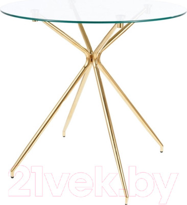 Обеденный стол Signal Azalia (прозрачный/золото)