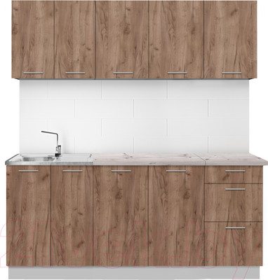 Кухонный гарнитур Артём-Мебель Оля СН-114 без стекла ДСП 1.8м (дуб крафт табачный)