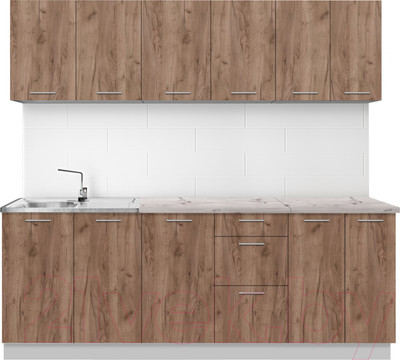 Кухонный гарнитур Артём-Мебель Оля СН-114 без стекла ДСП 2.2м (дуб крафт табачный)