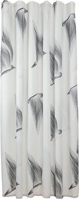 Шторка-занавеска для ванны Sealskin TXT Birds 800141 (180x200, черный/белый)