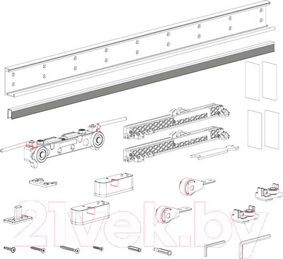 Комплект фурнитуры для раздвижных дверей Morelli Invisible-2 (80-110см)