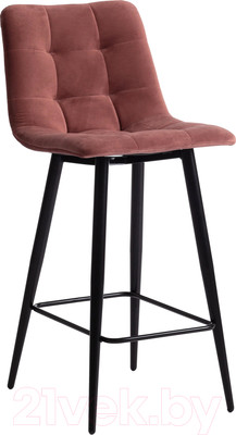 Стул барный Tetchair Chilly 53x44x94 ткань/металл (коралловый Barkhat 15/черный)
