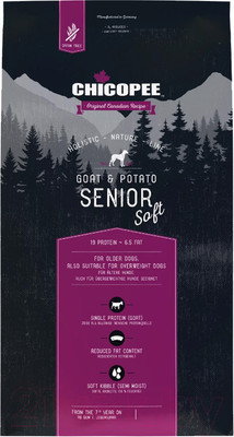Полувлажный корм для собак Chicopee HNL Soft Senior коза с картофелем / 5059202 (2кг)