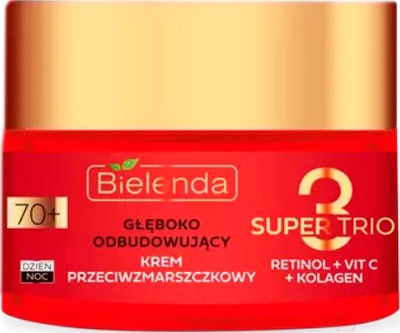 Крем для лица Bielenda Super Trio Retinol+Vit C+Kolagen 70+ Глубоко восстанавливающий (50мл)