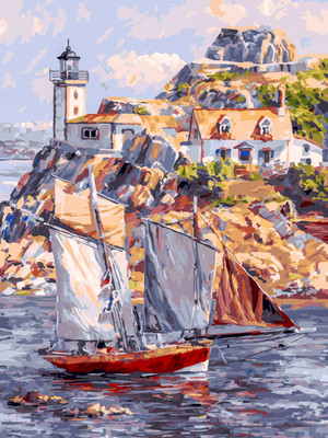 Картина по номерам БЕЛОСНЕЖКА Франция. Бретань. Карантек / 351-AS