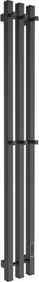 Полотенцесушитель электрический Маргроид Ferrum Inaro СНШ 120x6 6 крючков профильный (черный матовый, таймер справа)