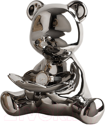 Статуэтка Merry Bear Home Decor Сидящий медвежонок / 30000999 (серебряный)