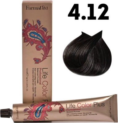 Крем-краска для волос Farmavita Life Color Plus 4.12 (100мл)