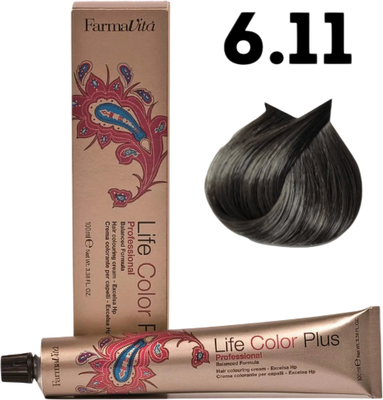 Крем-краска для волос Farmavita Life Color Plus 6.11 (100мл)