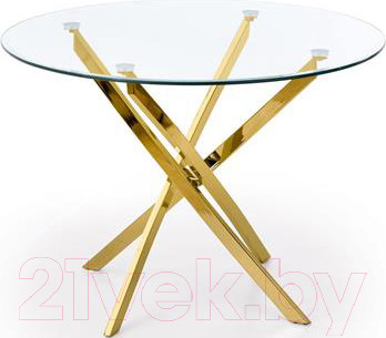 Обеденный стол Halmar Raymond 100x73 (прозрачный/золото)