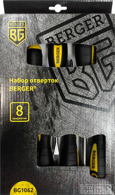 Набор отверток BERGER BG1062 (8 предметов)