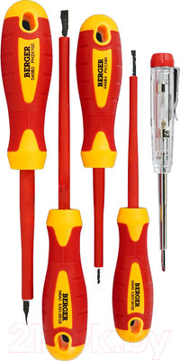 Набор отверток BERGER Диэлектрических до 1000V / BG1065 (5 предметов)
